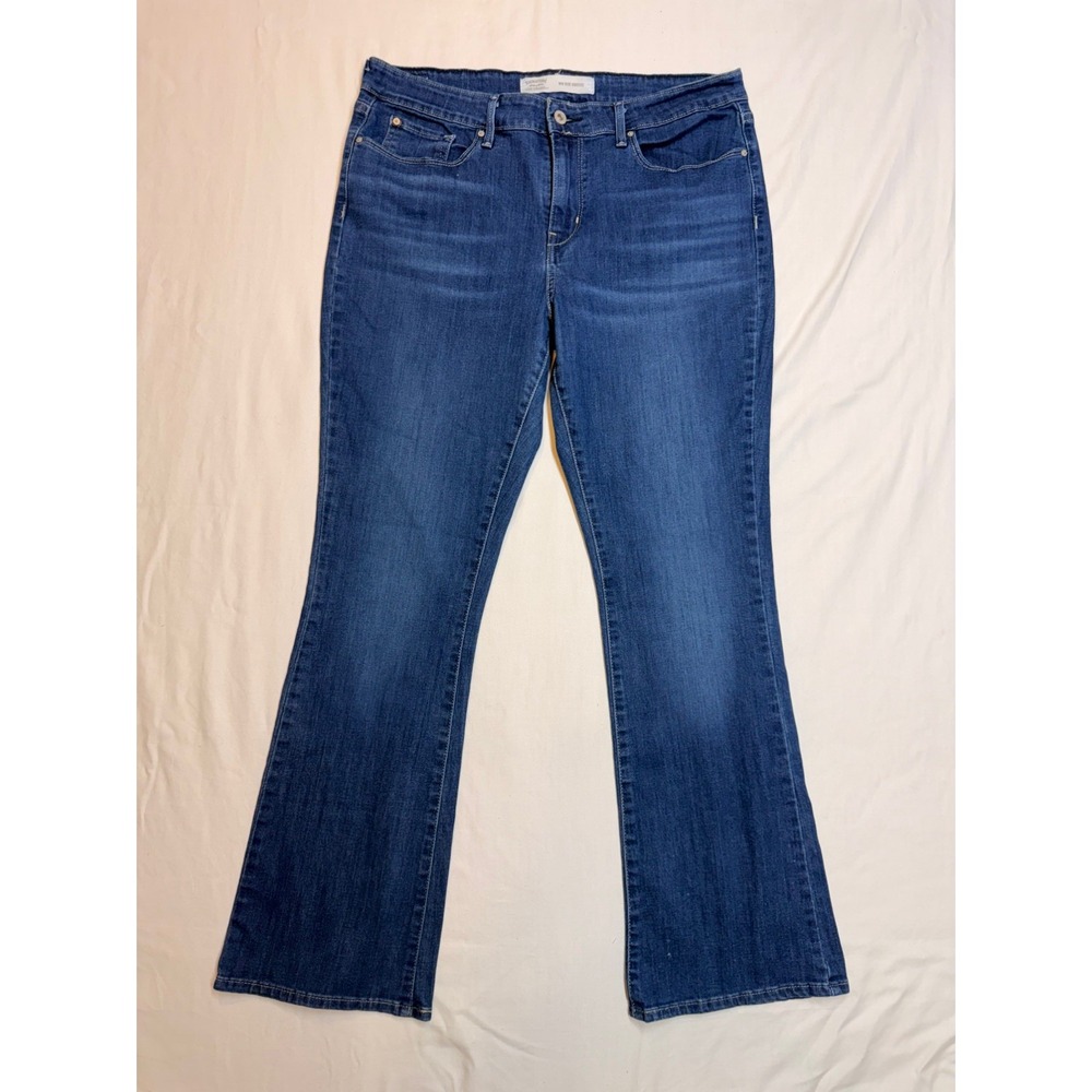 Signature by Levi Strauss & Co Womens Mid-Rise Bootcut Jeans Dark Wash Size 14